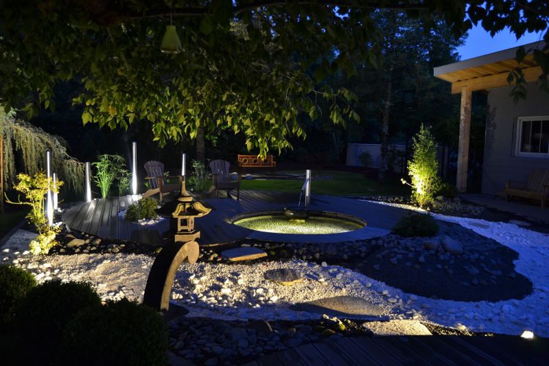 Paysagiste pour éclairage extérieur d'un jardin zen en Gironde