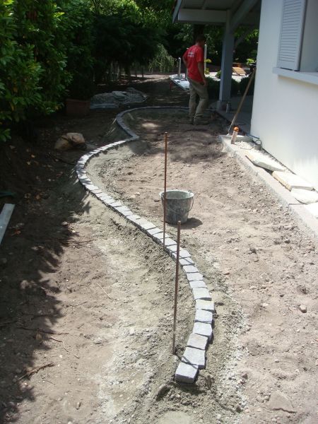 Paysagiste pour pose de pavés granit au Pian Médoc